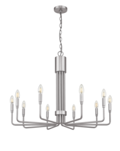 HOMEnhancements 70574 - Vivio Alph 10-Light Flat Bottom Chandelier - NK(E12)