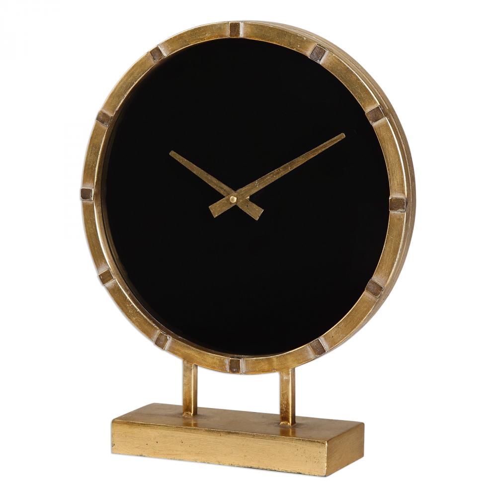 Uttermost Aldo Gold Table Clock