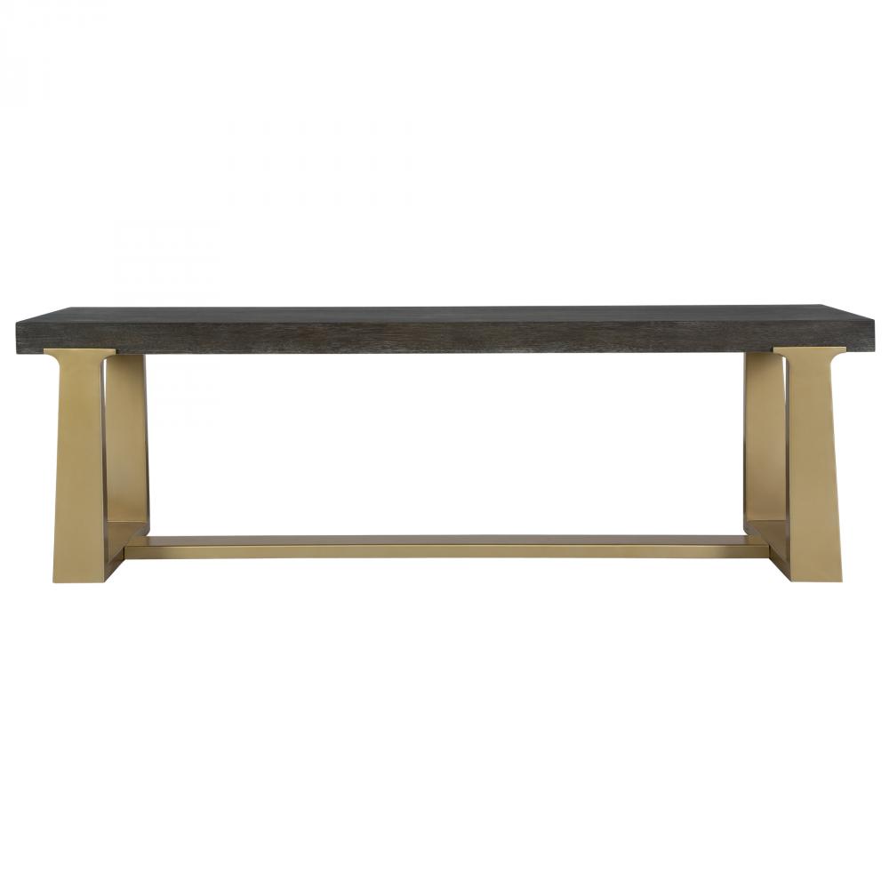Uttermost Voyage Brass and Wood Bench