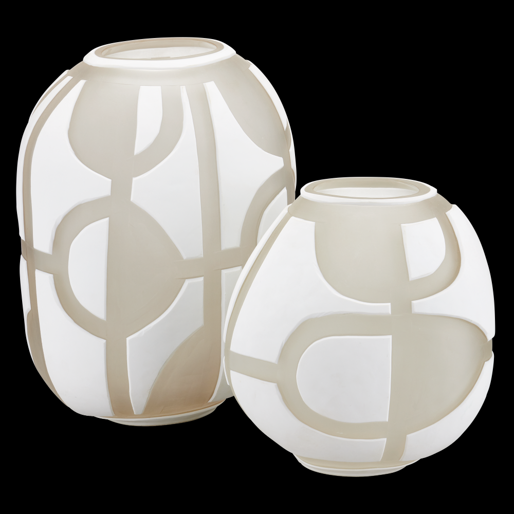 Art Decortif White Vase Set Of 2