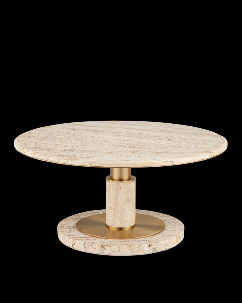 Miles Travertine Cocktail Tabl