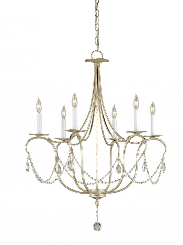 Crystal Lights Small Silver Chandelier