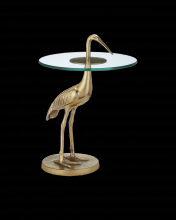 Currey 4000-0194 - Crane Brass Accent Table