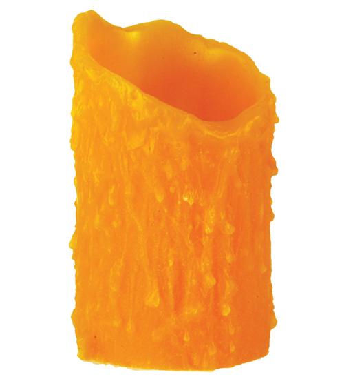 3"W X 5"H Poly Resin Honey Amber Uneven Top Candle Cover