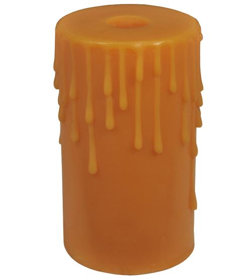 3.5"W X 6"H Poly Resin Honey Amber Flat Top Candle Cover