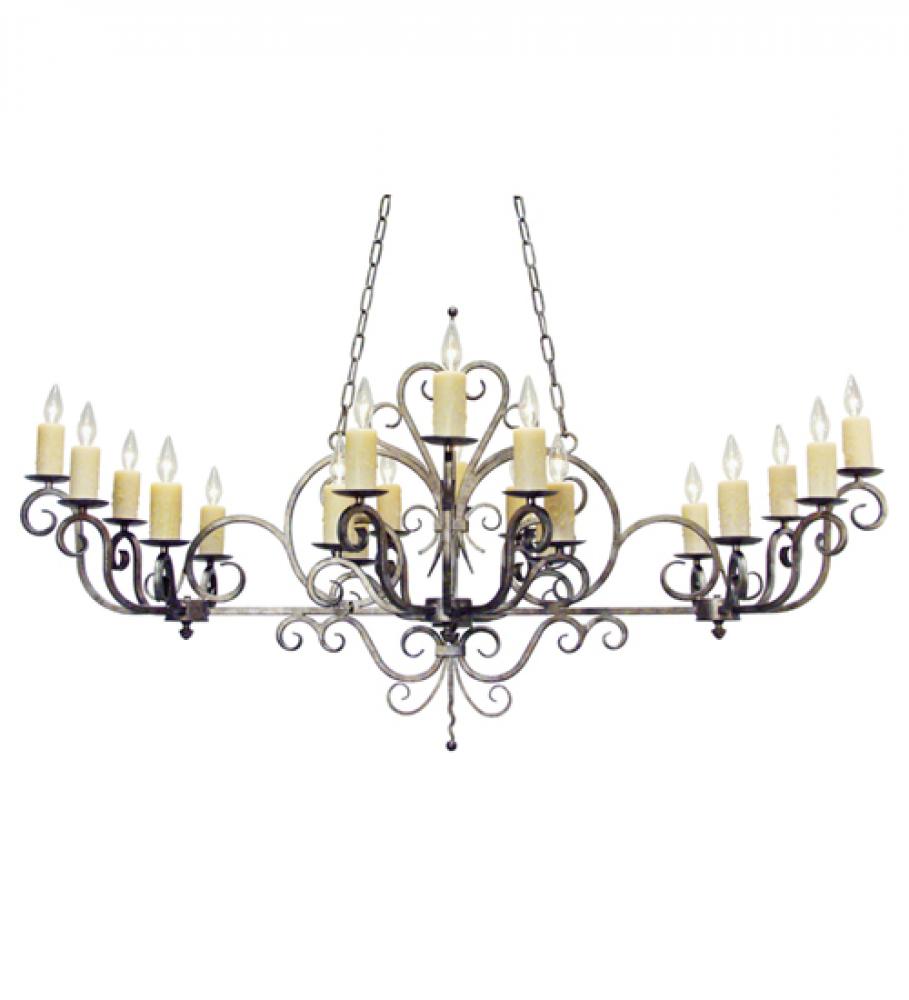 60" Long Kean 20 Light Oblong Chandelier