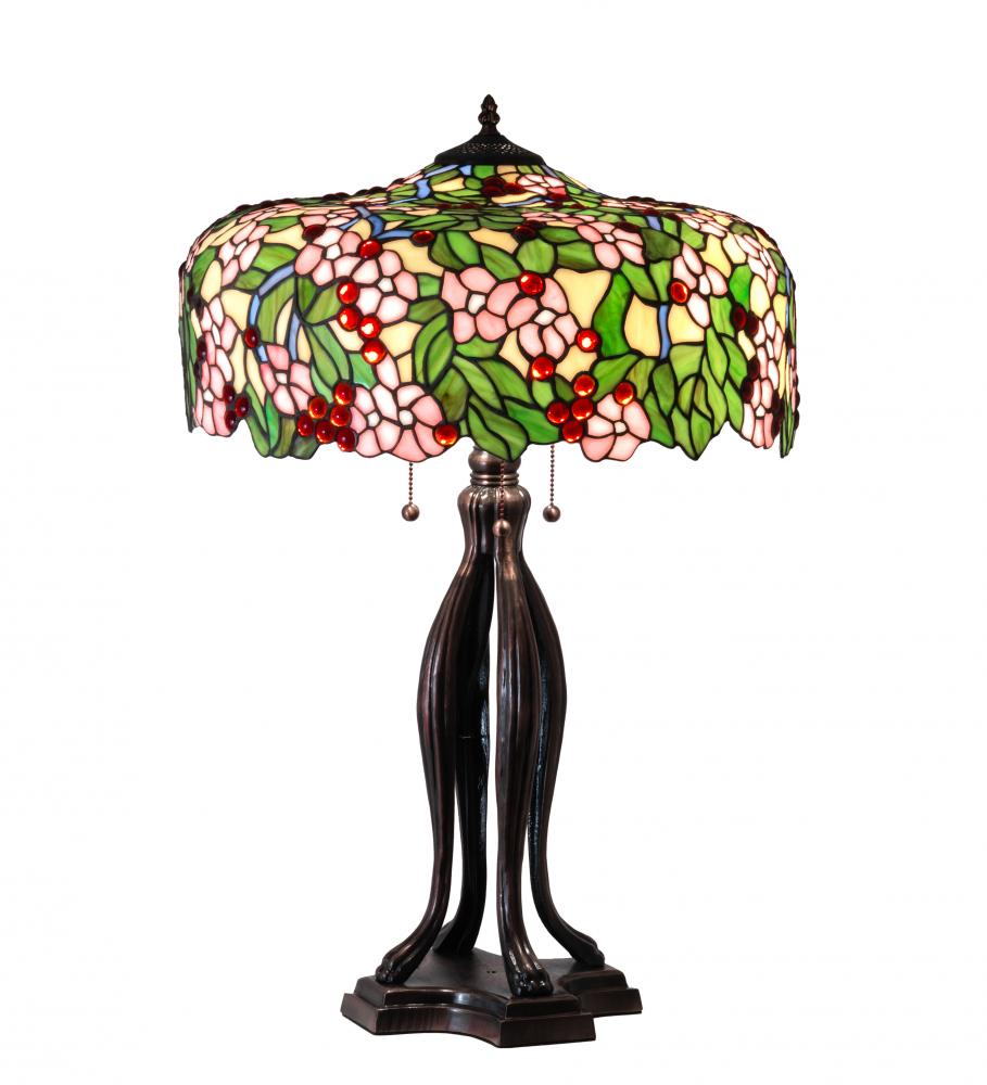 30" High Tiffany Cherry Blossom Table Lamp
