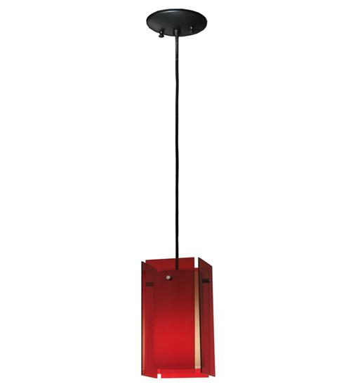 5.5"Sq Metro Red Quadrato Acrylic Mini Pendant