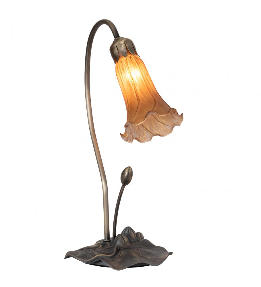 16" High Amber Tiffany Pond Lily Accent Lamp