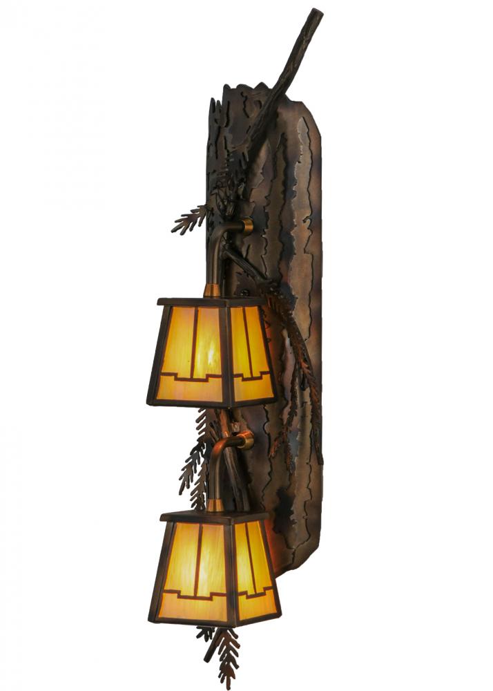 6.5"W Pine Branch Valley View 2 LT Vertical LED Wall Sconce