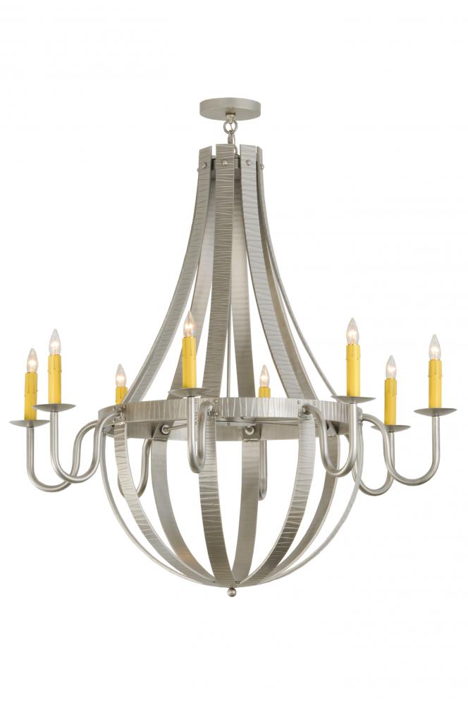 48"W Barrel Stave Metallo 8 LT Chandelier