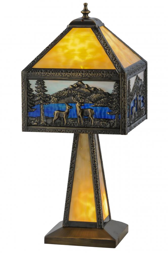 21"H Deer Lodge Lighted Base Table Lamp