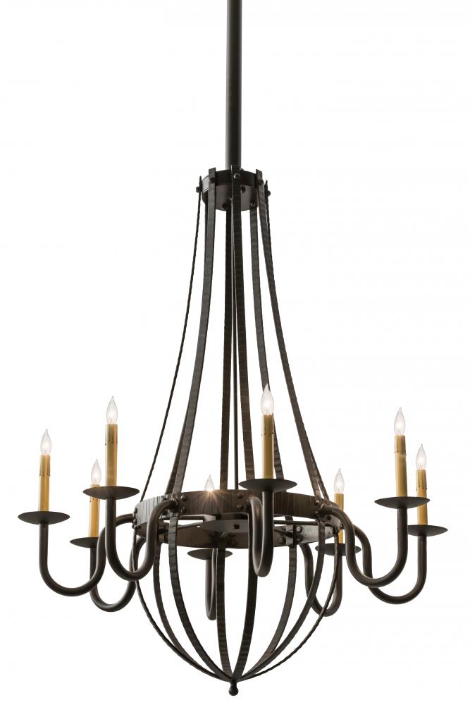 38"W Barrel Stave Metallo 8 LT Chandelier