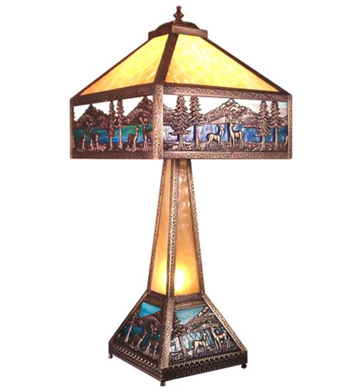 29" High Deer Lodge Lighted Base Table Lamp