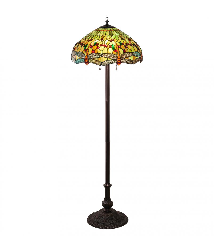 62" High Tiffany Hanginghead Dragonfly Floor Lamp