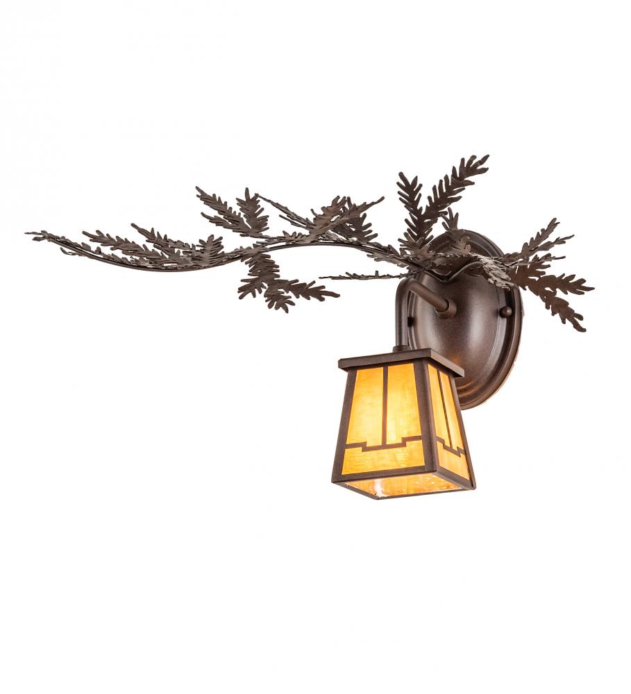 16" Wide Pine Branch Valley View Left Wall Sconce