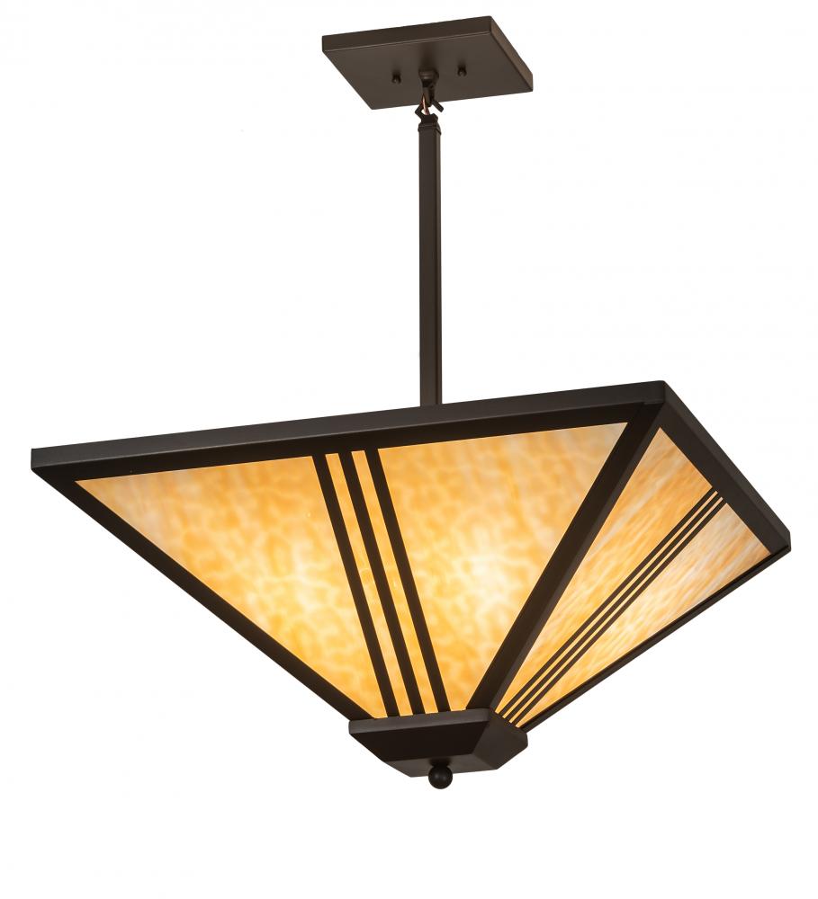 24" Square Tres Lineas Mission Inverted Pendant