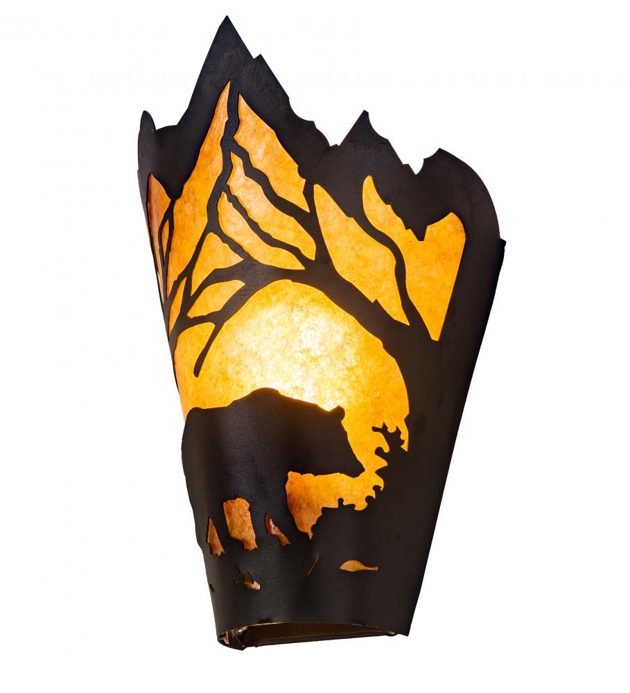 8" Wide Bear at Dawn Right Wall Sconce
