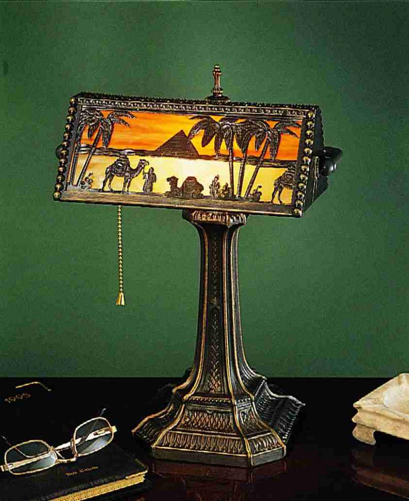 15.5"H Camel Mission Banker's Lamp