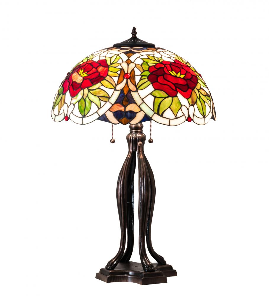 30" High Renaissance Rose Table Lamp