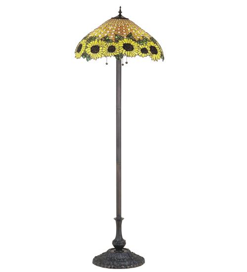 63"H Wicker Sunflower Floor Lamp