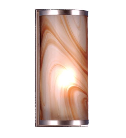 5.5"W Cylinder Cognac Swirl Fused Glass Wall Sconce