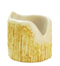 Meyda White 100531 - 4"W X 4"H Poly Resin Ivory Uneven Top Candle Cover