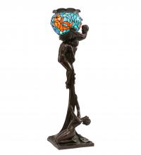 Meyda White 10708 - 35" High Lovers' Trangle W/Tiffany Goldfish Table Lamp
