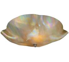 Meyda White 114167 - 16"W Metro Beige Iridescent Organic Art Glass Flushmount
