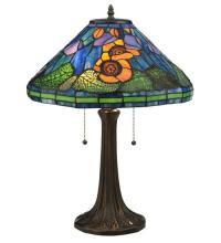 Meyda White 119554 - 21.5"H Tiffany Poppy Cone Table Lamp