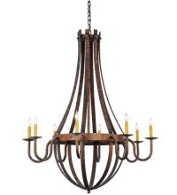 Meyda White 129824 - 42" Wide Barrel Stave Madera 8 LT Chandelier