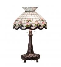 Meyda White 230471 - 33" High Roseborder Table Lamp