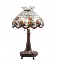 Meyda White 230639 - 33" High Roseborder Table Lamp