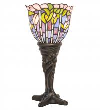 Meyda White 244885 - 15" High Tiffany Flowering Lotus Mini Lamp