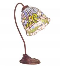 Meyda White 247789 - 18" High Tiffany Flowering Lotus Desk Lamp