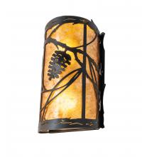 Meyda White 247902 - 8" Wide Whispering Pines Right Wall Sconce