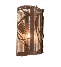 Meyda White 250106 - 8" Wide Whispering Pines Left Wall Sconce