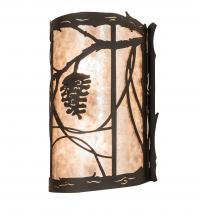 Meyda White 250756 - 10" Wide Whispering Pines Center Wall Sconce