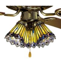 Meyda White 27474 - 4"W Tiffany Jeweled Peacock Fan Light Shade