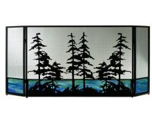 Meyda White 81106 - 72"W X 32"H Tall Pines Fireplace Screen